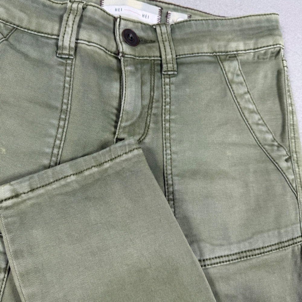 Hei Hei Anthropologie Olive Green Skinny Utility Cargo Pants Size 25